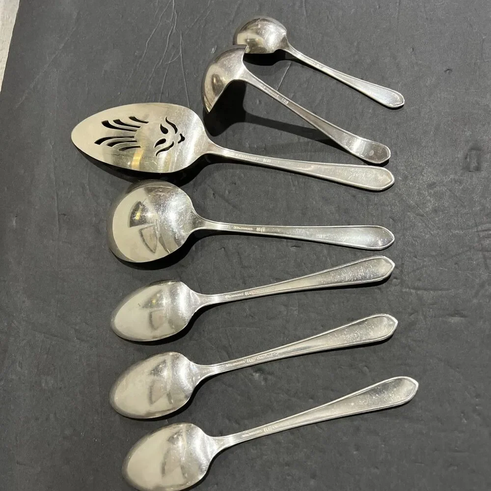 7 Serving Pieces International Rogers Silverplate 1936 FASCINATION Partial Set